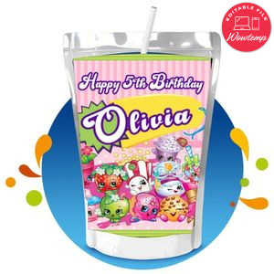 Shopkins Capri Sun Birthday Labels Digital File Printable Instant Download
