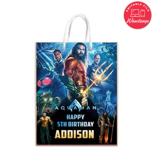 Aquaman 2 Gift Bag Label Template Printable Instant Download