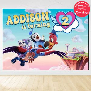 Disney TOTS Birthday Backdrop Digital File Template Instant Download