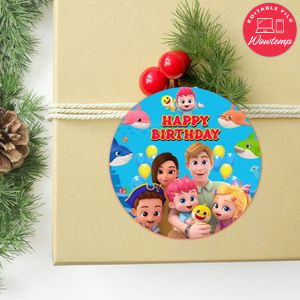 Bebefinn Circle Sticker Template Customizable to Print at Home Instant Download