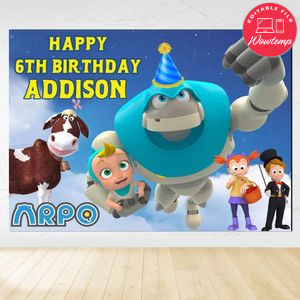 Arpo Birthday Backdrop Digital File Template Instant Download