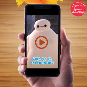 Big Hero 6 Birthday Video Invitation Digital Template Customizable Instant Download