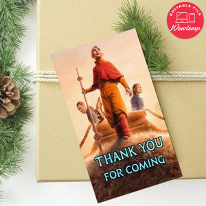 Avatar-the Last Airbender 2024 Thank You Tag Customizable Template To Print At Home Instant Download