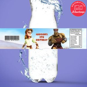 A Giant Adventure Birthday Water Bottle Label Template to Print at Home Instant Download
