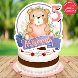 Bear Cake Topper Template Printable Instant Download