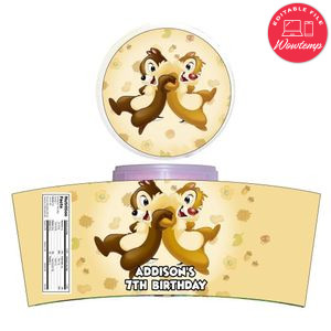 Chip And Dale Cotton Candy Label Template To Print At Home Instant Download