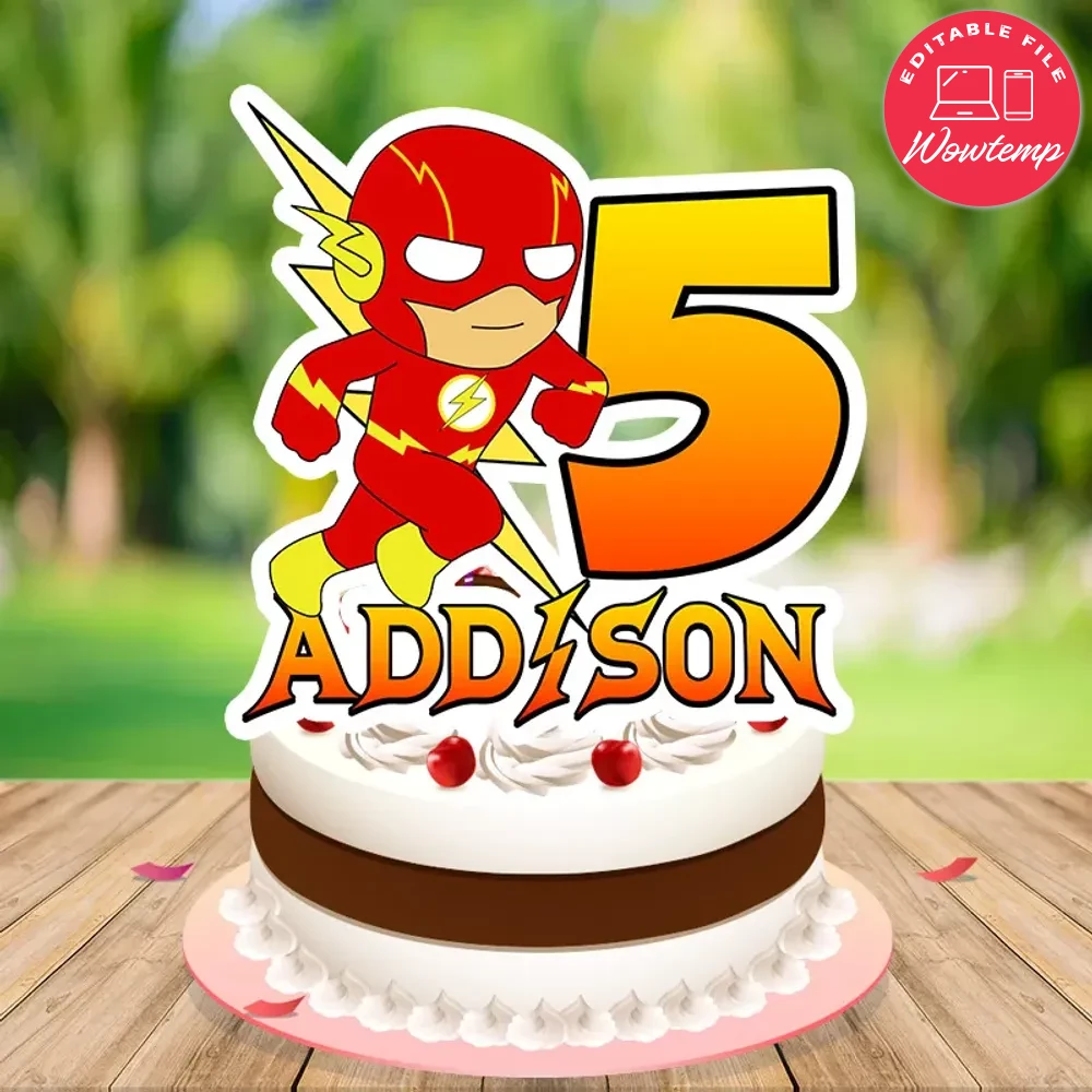 Flash baby Birthday Cake Topper Template Printable | Wowtemp