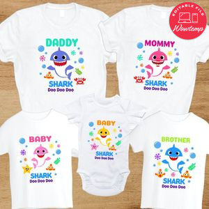 Baby shark Trip Family Birthday PNG file template