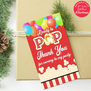 Ready To Pop Baby Shower Thank You Tag Customizable Template To Print At Home Instant Download