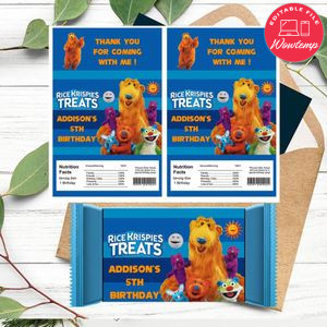 Bear in the big blue house Rice Krispies Treats Template Printable Instant Download