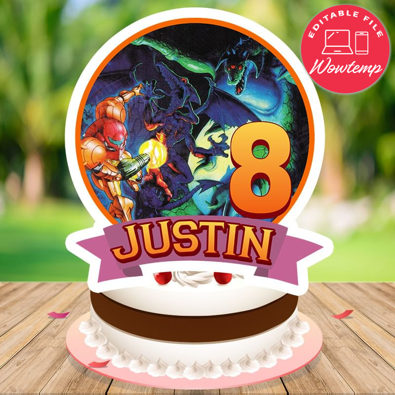 Super Metroid Birthday Cake Topper Template Printable | Wowtemp