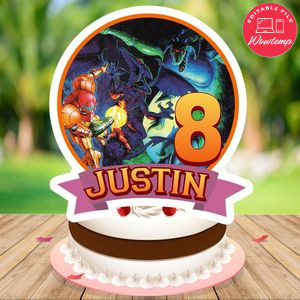 Super Metroid Birthday Cake Topper Template Printable Instant Download
