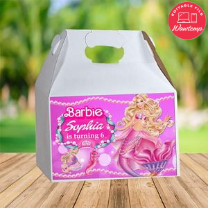 Sirena Barbie Gable Box Digital File Printable Instant Download