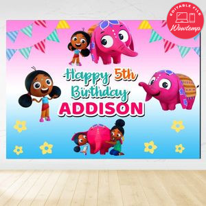 Deepa & Anoop Birthday Backdrop Digital File Template Instant Download