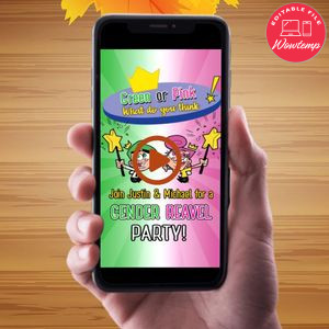 The fairly odd parents Gender Reveal Video Invitation Digital Template Customizable Instant Download