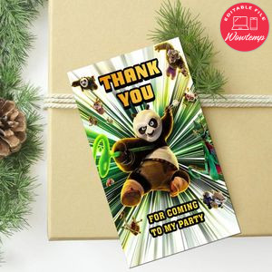 Kung Fu Panda 4 Thank You Tag Customizable Template To Print At Home Instant Download