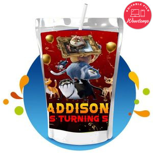 Cats in the museum Capri Sun Birthday Labels Digital File Printable Instant Download