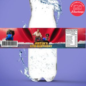 Sea Beast Birthday Water Bottle Label Template to Print at Home Instant Download