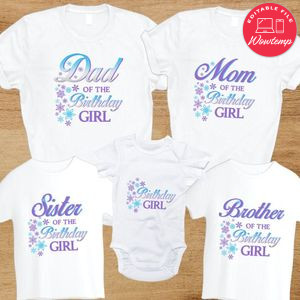 A Frozen Winter Wonderland Family Birthday T-Shirt