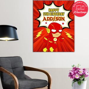 Flash Baby Birthday Poster Digital File Printable Instant Download