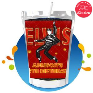 Elvis Capri Sun Birthday Labels Digital File Printable Instant Download