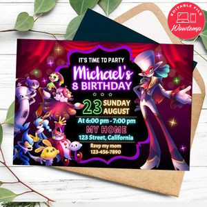 Balan Wonderworld Birthday Invitation Customizable Template to Print at Home Instant Download