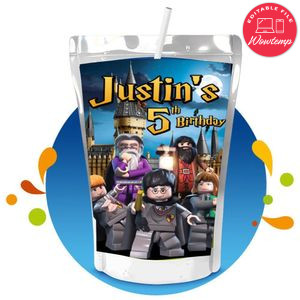 Lego Harry Potter Capri Sun Birthday Labels Digital File Printable Instant Download