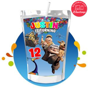Disney Pixar up Capri Sun Birthday Labels Digital File Printable Instant Download