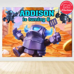 Mini Pekka Birthday Backdrop Digital File Template Instant Download