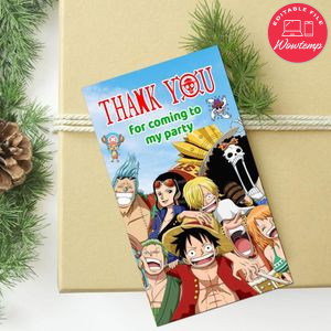 One Piece Thank You Tag Customizable Template To Print At Home Instant Download