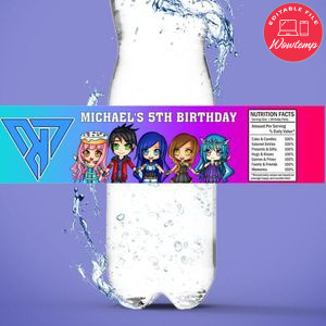 Itsfunneh Birthday Water Bottle Label Template to Print at Home Instant Download