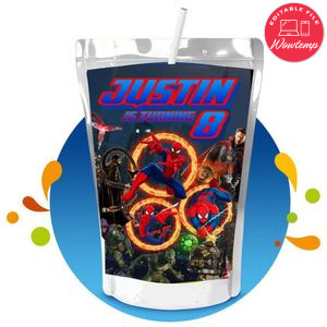 Spiderman No Way Home Capri Sun Birthday Labels Digital File Printable Instant Download