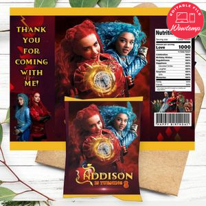 Descendants rise of the red Birthday Party Chip Bag Digital File Printable Instant Download
