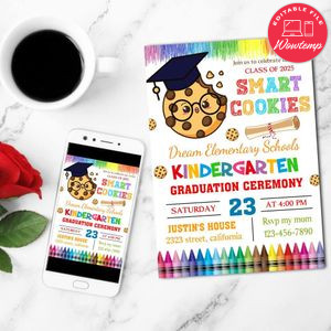 Smart Cookies Kindergarten Invitation Customizable Template to Print at Home Instant Download