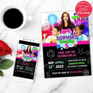 Emily's Wonder Lab Invitation Customizable Template to Print at Home Instant Download