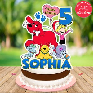 Clifford Cake Topper Template Printable Instant Download