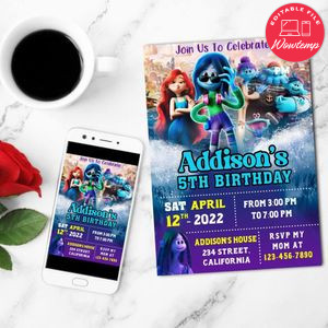 Teenage Kraken Invitation Customizable Template to Print at Home Instant Download