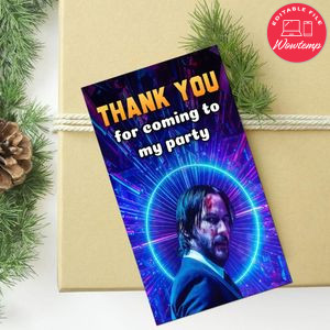 John Wick Thank You Tag Customizable Template To Print At Home Instant Download