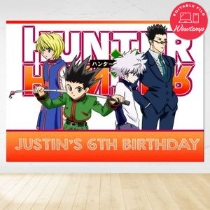 Hunter x Birthday Backdrop Digital File Template Instant Download