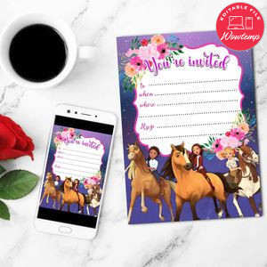 Spirit Riding Fill In Blank Mobile Invite Customizable Template Instant Download