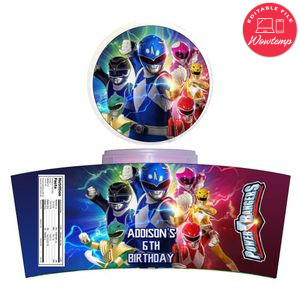 Power Ranger Cotton Candy Label Template To Print At Home Instant Download