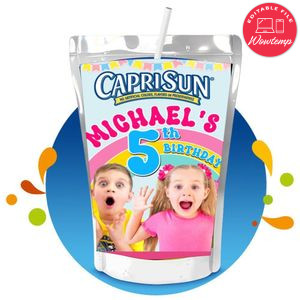 Diana and roma Capri Sun Birthday Labels Digital File Printable Instant Download