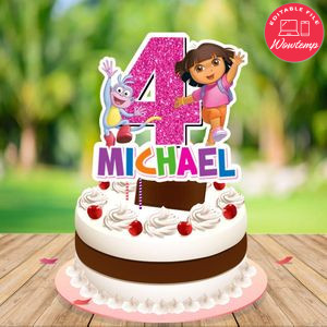 Dora The Explorer Cake Topper Template Printable Instant Download