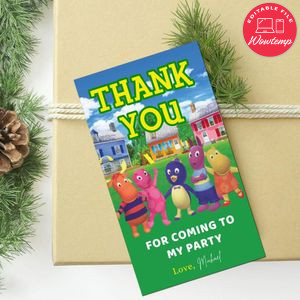 Backyardigans Thank You Tag Customizable Template To Print At Home Instant Download