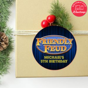 Friendly Feud Circle Sticker Template Customizable To Print At Home Instant Download
