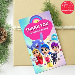 True And The Rainbow Kingdom Thank You Tag Customizable Template To Print At Home Instant Download