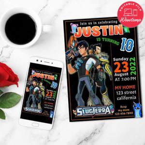 Powerful Slugterra Birthday Mobile Invite Customizable Template Instant Download