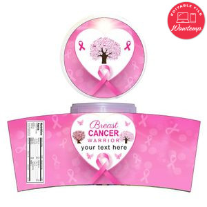 Breast Cancer Cotton Candy Label Template To Print At Home Instant Download