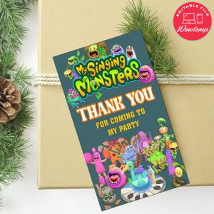 My Singing Monsters Thank You Tag Customizable Template To Print At Home Instant Download