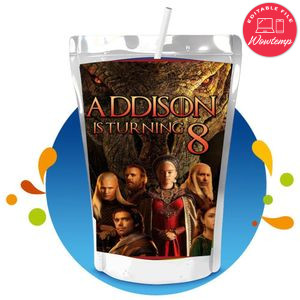 House of the Dragon Capri Sun Birthday Labels Digital File Printable Instant Download